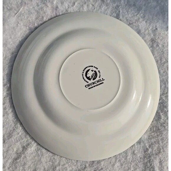 Churchill Brook Blue White Saucer Fine China Plate 6.75" Decorative Round Beauty - Picture 2 of 6